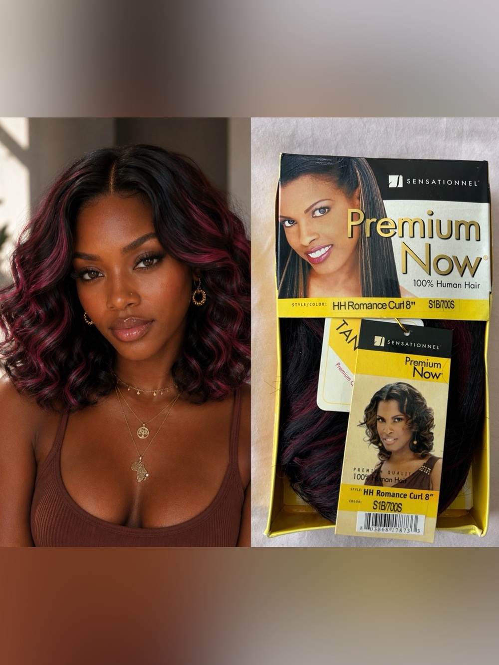 Sensationnel Premium Now Human Hair Body Wave 8” Color S1B/700S